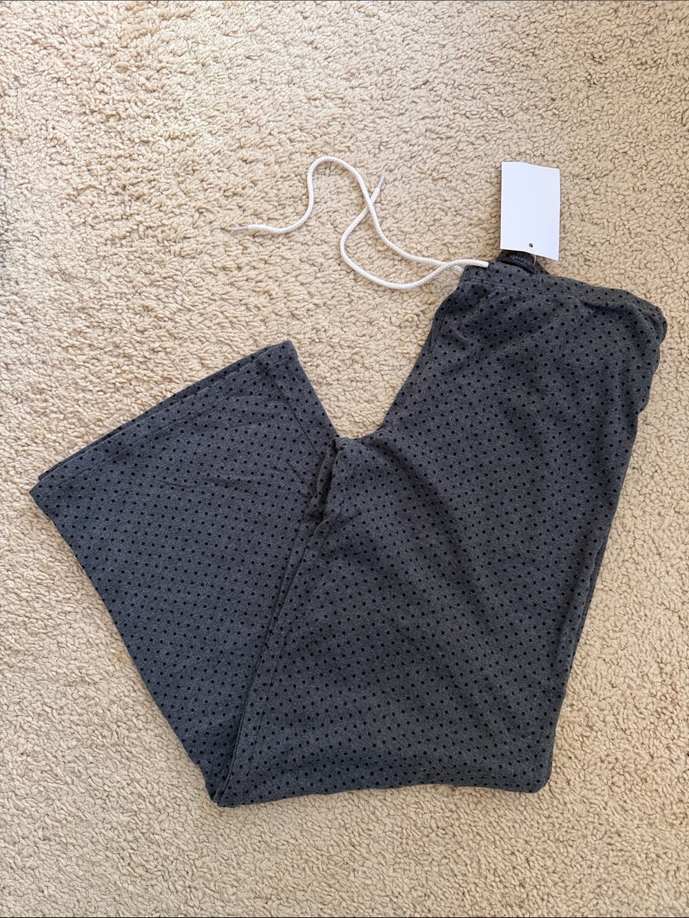 Brandy melville dark gray Anastasia polka dots pants